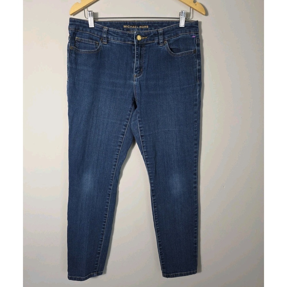 Michael Kors Skinny Jeans Women Size 8 Blue Denim Stretch Mid Rise
